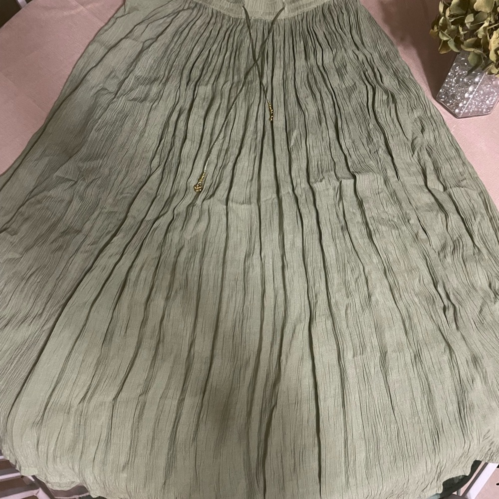 Green Pleated Gypsy skirt